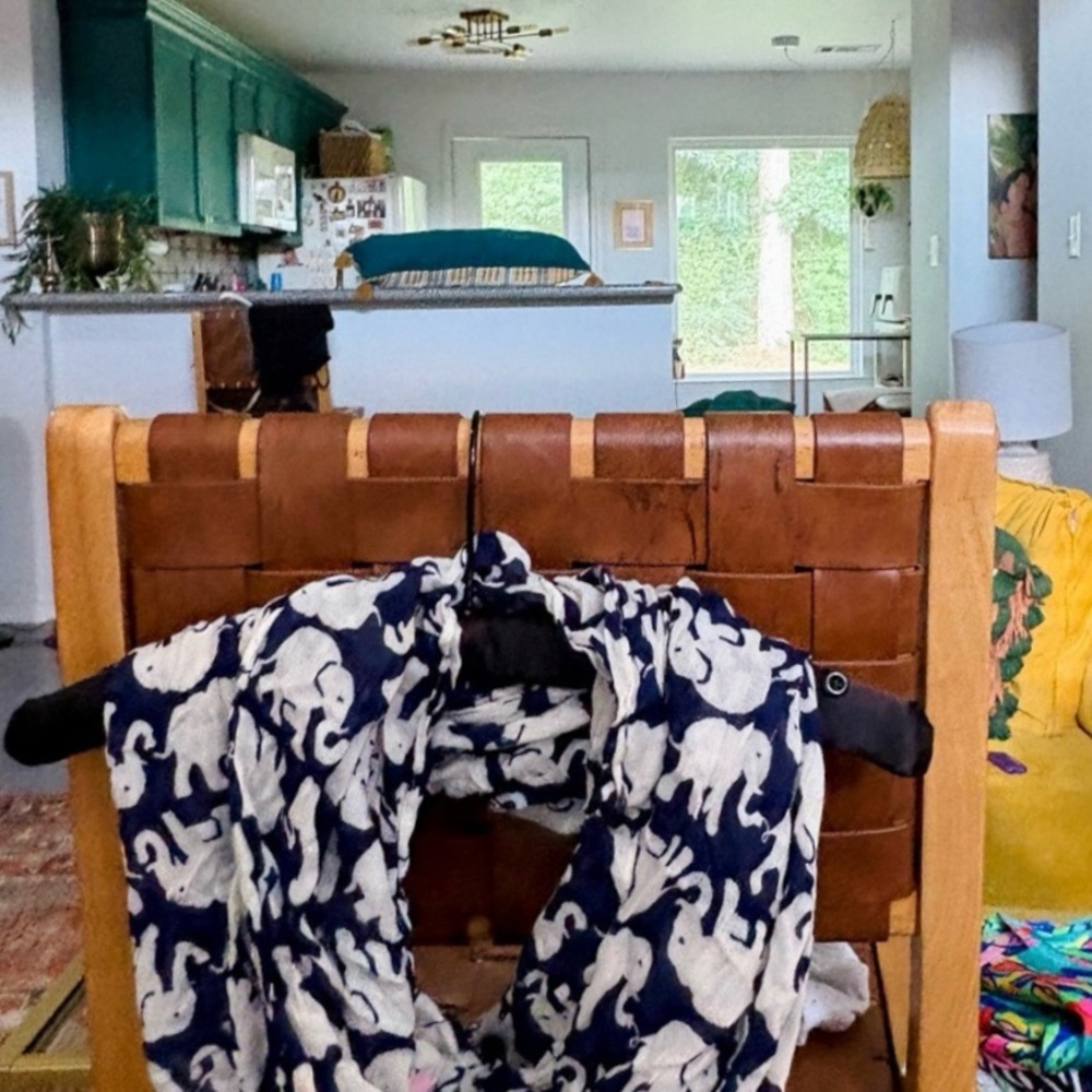 Lilly Pulitzer Navy and White Elephant Scarf